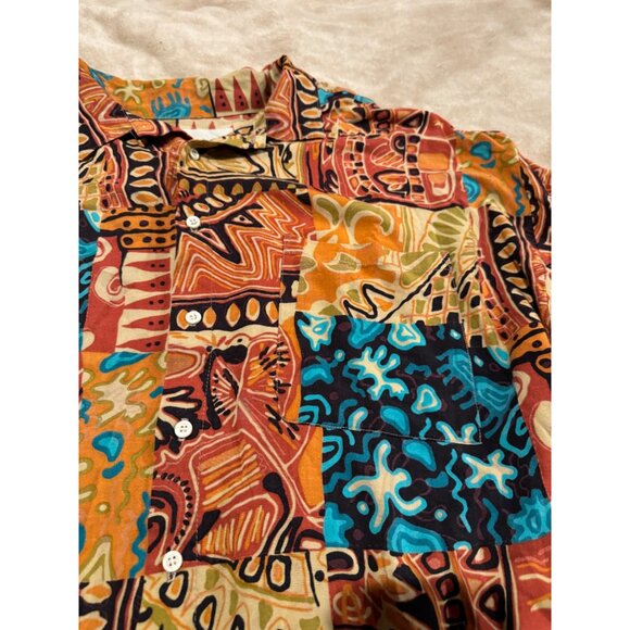 Vintage 80’s FRANK Button Down Short Sleeve Shirt Size Large - Picture 6 of 9